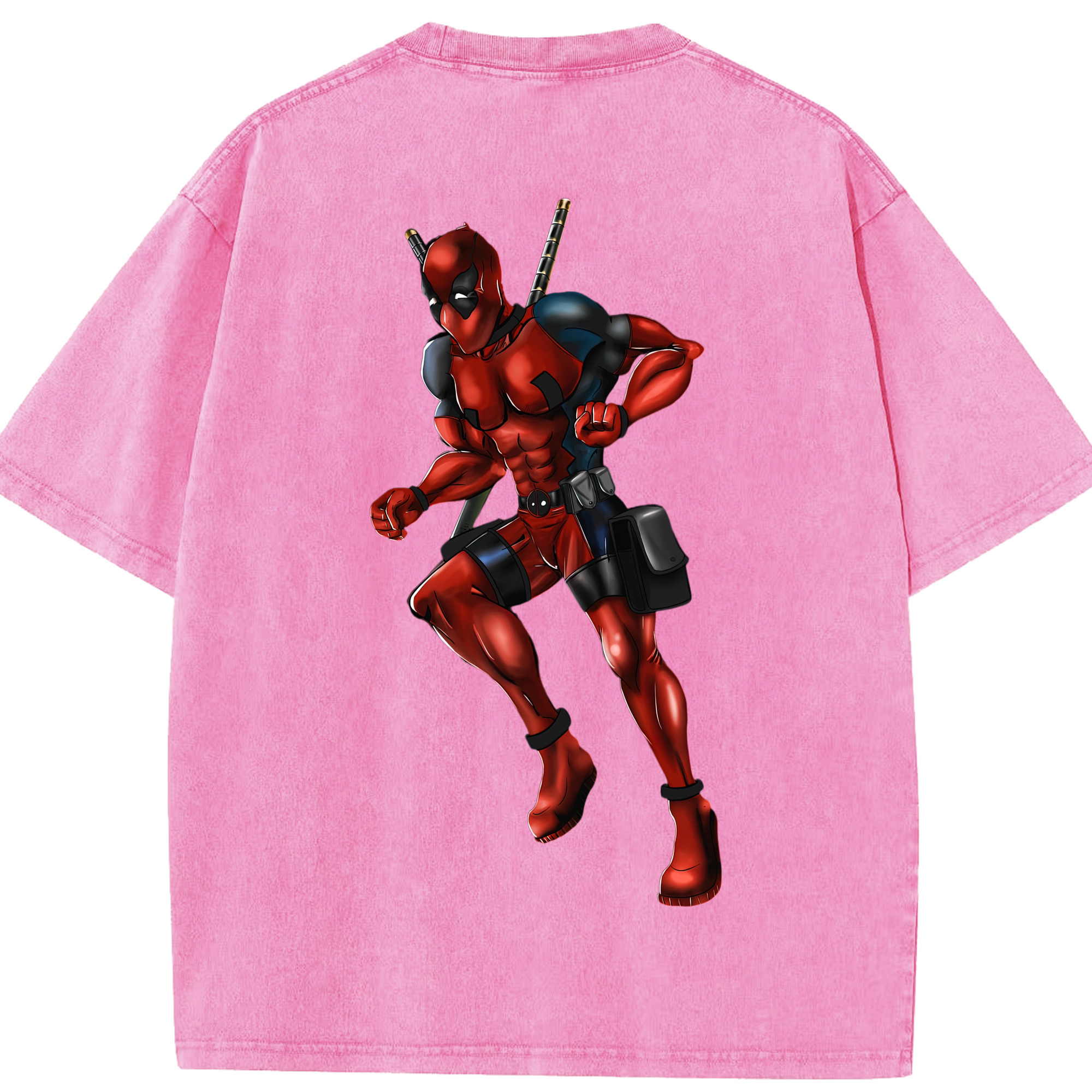 （画像用） Deadpool デッドプール 綿100% ヴィンテージ風 半袖Tシャツ（背面プリント）